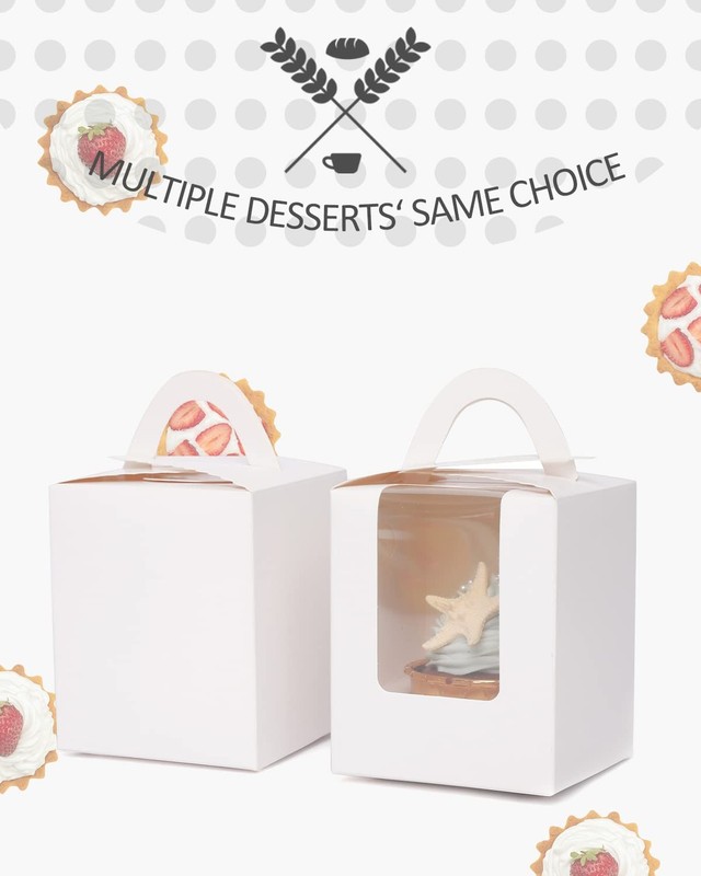 100Packs Cupcake Boxes Individual Cupcake Holders Disposable White Single Cup... gallery