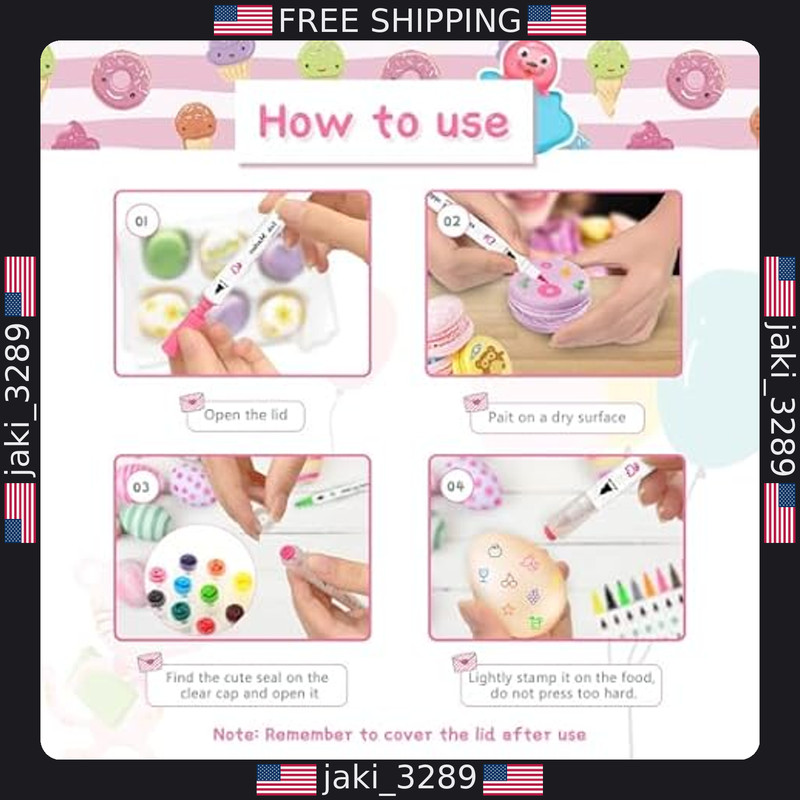 Treedoa 12 Pcs Edible Pens for Cookie Decorating - Double-Sided Color Markers gallery