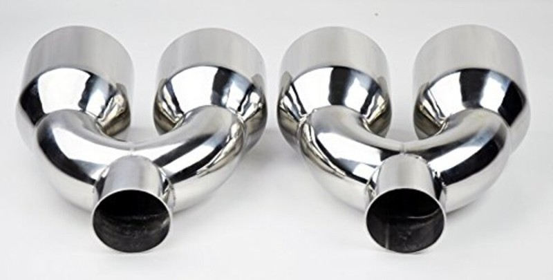 Dual 4" Quad Staggered Stainless Steel Exhaust Tips for Chevy Corvette C6 05-13 gallery