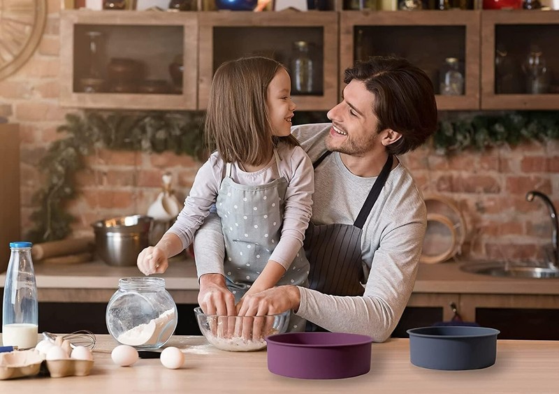 Round Silicone Cake Pans, Set of 2, Non-Stick Mold for Baking(8" x2pc) gallery
