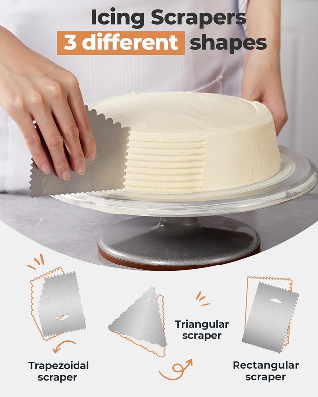 Aluminium Cake Turntable Set Baking Tools W/ Revolving 12" Cake Stand Decorating gallery