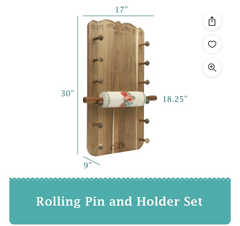 The Pioneer Woman Painted Meadows 26-in x 14-in Ceramic Rolling Pin with Holder gallery