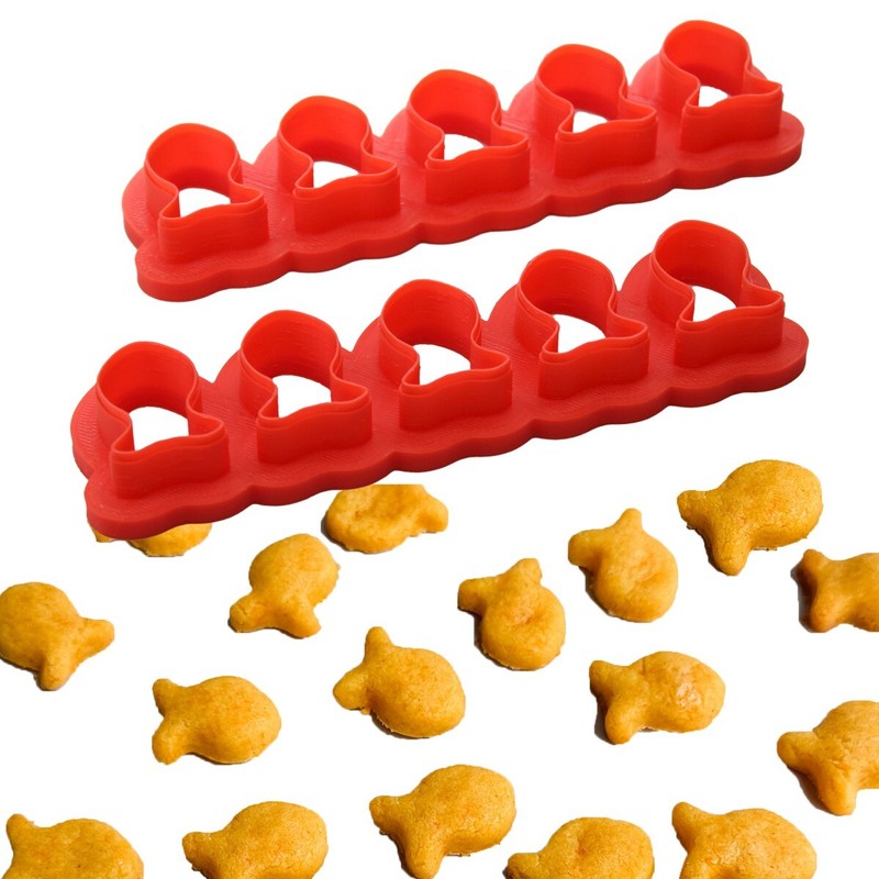 2 pack Mini Goldfish Cookie Cutter 1 Inch Hand Made in the USA by Mighty Gadget