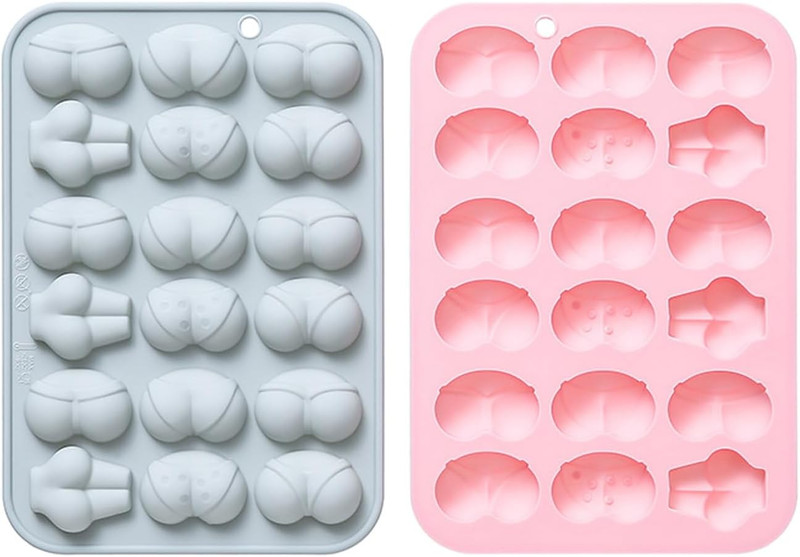 Candy Molds 2 Pieces of 18 with 6 Different Butt Shapes Silicone Molds Baking To