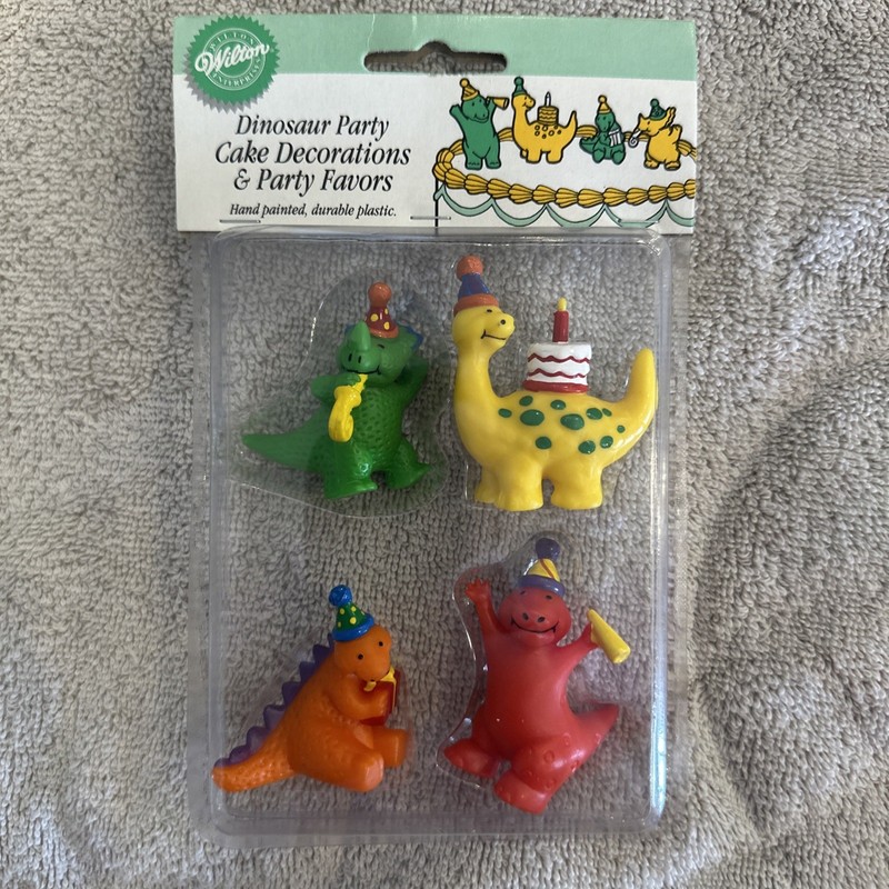 Vintage Wilton Cake Decorations Dinosaurs 1994 Cake Toppers Cupcakes