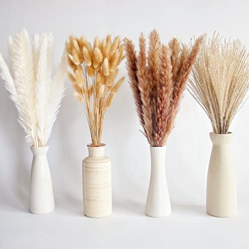PCS Small Boho Pampas Grass, 17" Naturally Dried Pompas, Pampas Grass Decor 100 gallery