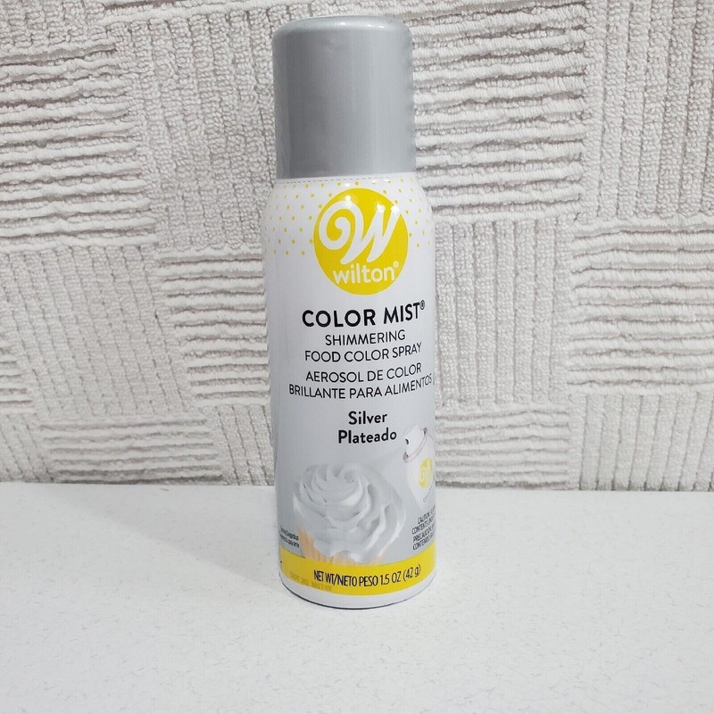 NEW Wilton 1.5 Oz Edible Silver Color Mist Food Color Spray FREE SHIPPING
