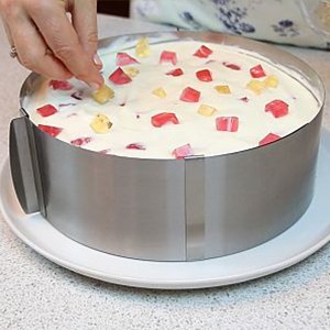 2 PCS 6 to 12 Inch Adjustable Stainless Steel Cake Mold Ring Set, Round Cake gallery