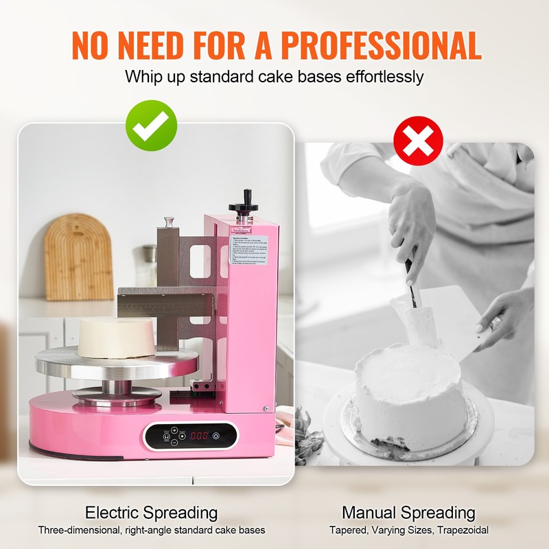 Uimoso Pink Cake Decorating Tool for Frosting and Spreading 4"-12" Cakes gallery