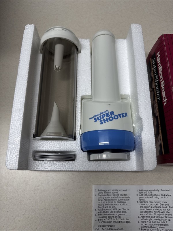Vtg Hamilton Beach Super Shooter 80000 Cordless Cookie Press Decorator In Box gallery