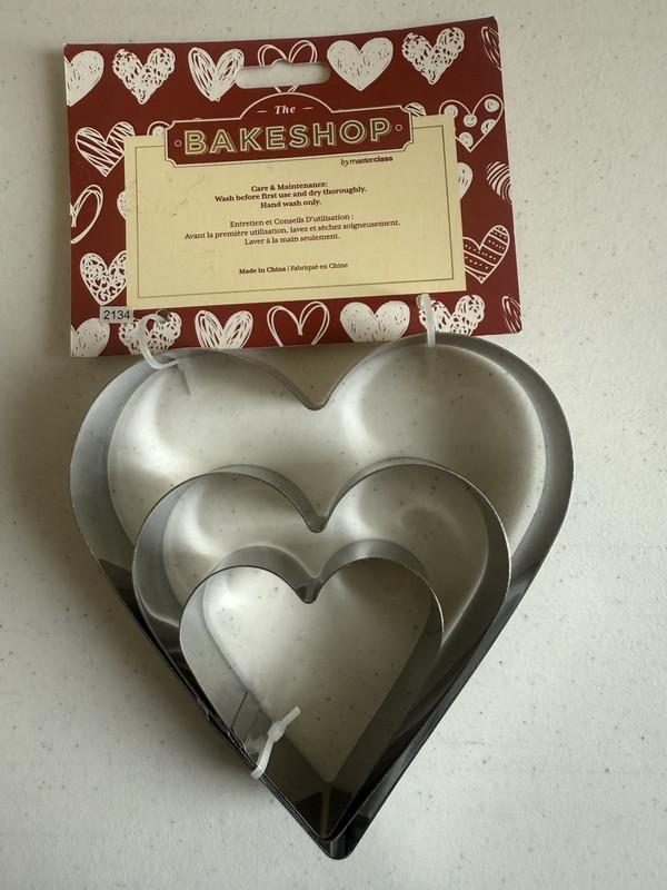 Cookie Cutters The Bakeshop by Master Class 3 Piece Set Heart Shape New gallery