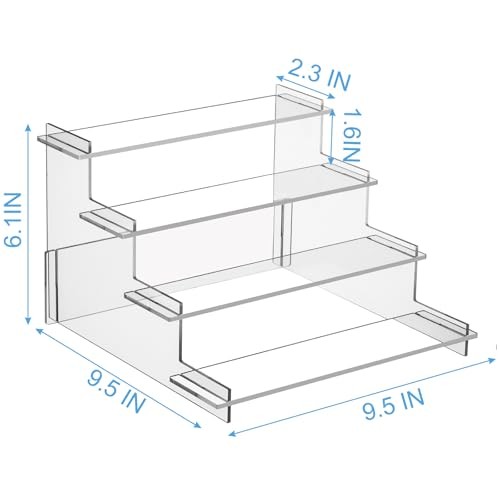 HENABLE 4 Tier Acrylic Display Risers, Perfume Organizer Stand, Transparency gallery