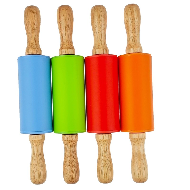 4 Pack Small Rolling Pin for Kids, Kids Rolling Pin for Home Kitchen (9 Inch) gallery