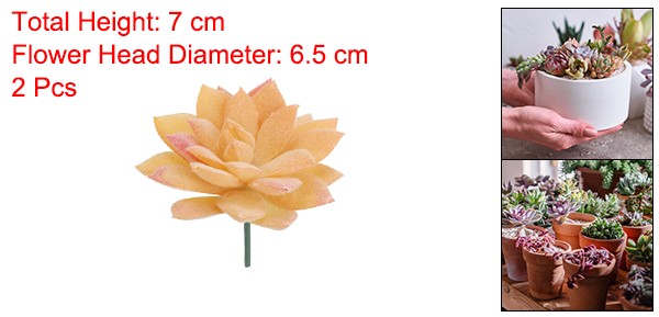 2Pcs Artificial Succulent Plants Faux Artificial Flocking Lotus Orange gallery