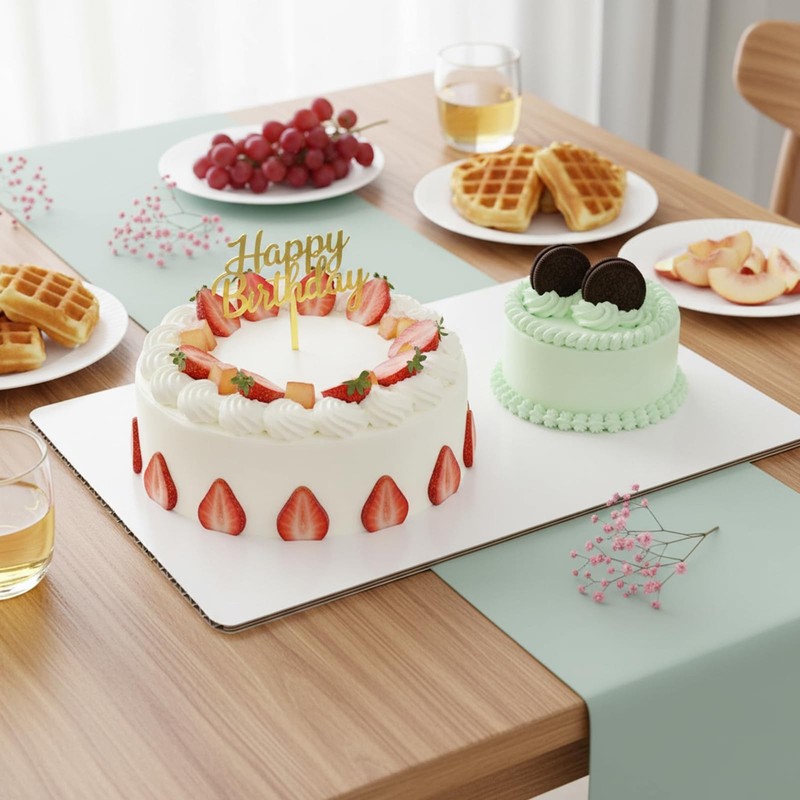 QMNWJMR 8PCS Rectangle Cake Boards,13.75 x 9.75 Inch White Greaseproof Cardbo... gallery