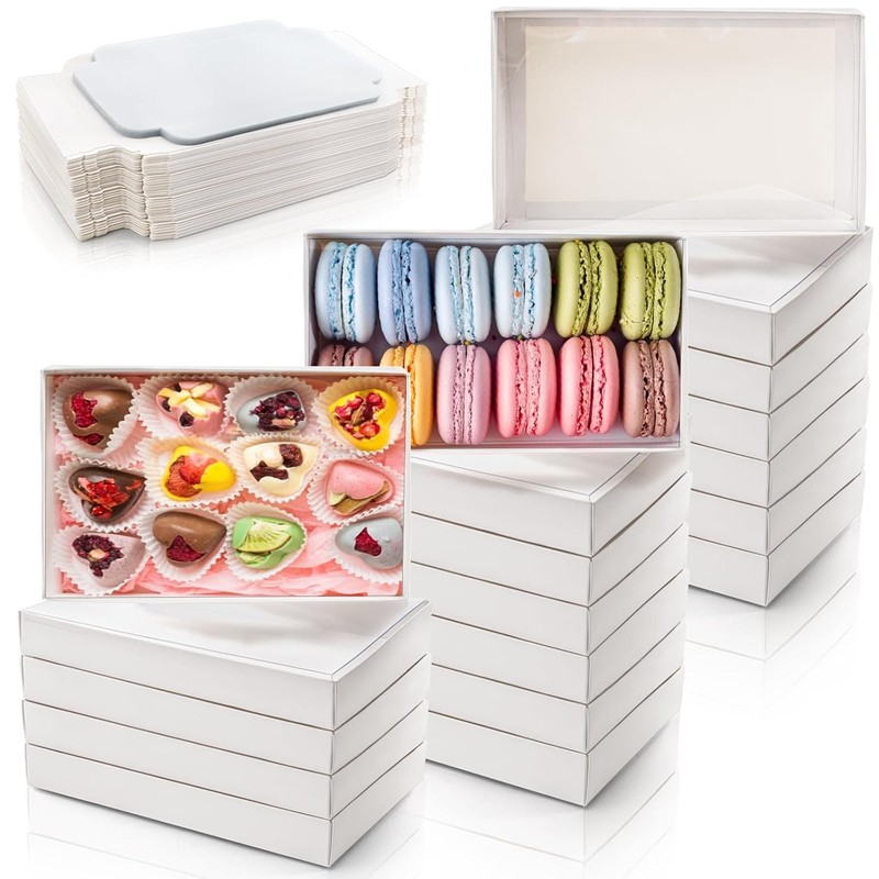 Clear Plastic Cookie Pastry Bakery Boxes 50 Pack 9.5 x 6 x 1.25 Inch Clear gallery