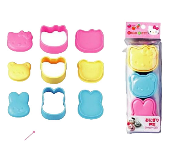 Skater Hello Kitty Pink Yellow Bread Cutter Cookie Frame Shape Mold Japan
