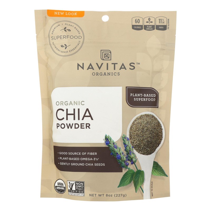 Navitas Organics Chia Seed Powder 8 oz (Pack of 3)