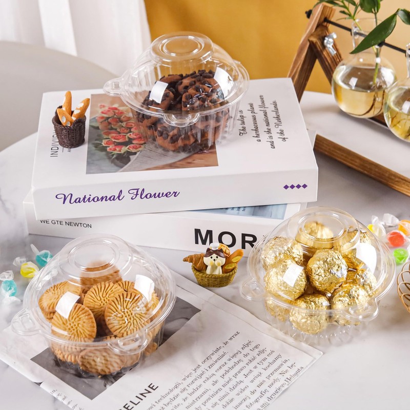 100 Pack Individual Cupcake Containers Plastic Cupcake Holders Deep Dome Muff... gallery