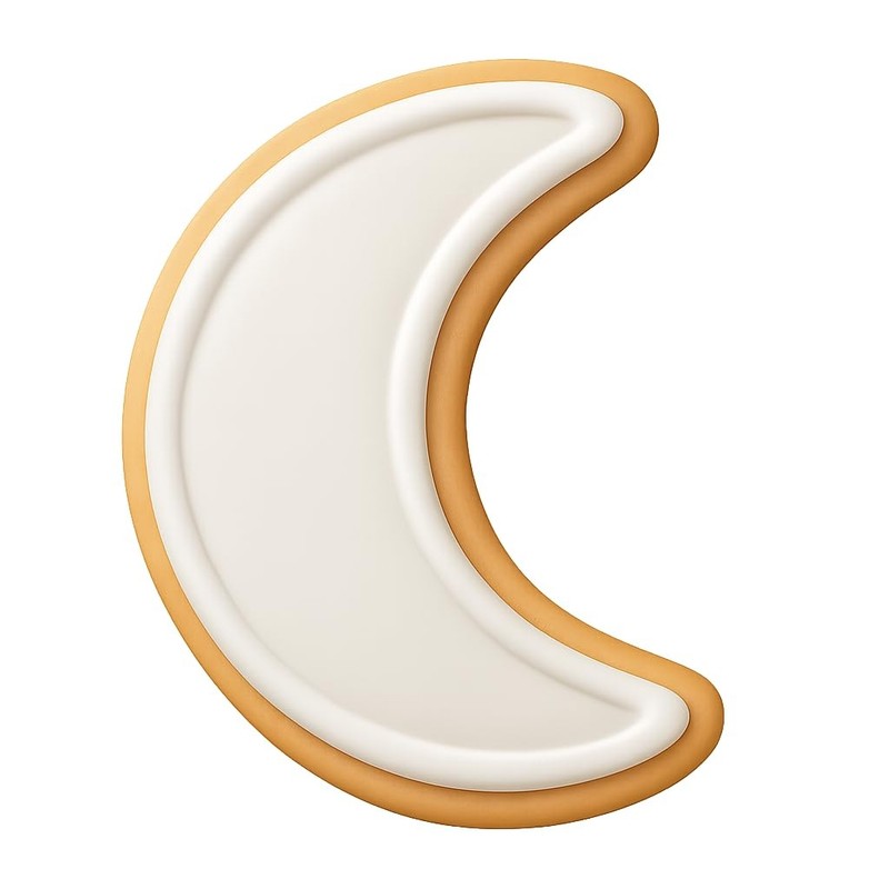 Waning Crescent Cookie Cutter & Stamp, Fondant & Clay - 4x3.5 gallery
