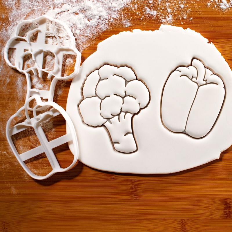 Broccoli & Bell Pepper Cookie Cutters – culinary food, kitchen chef, vegetable