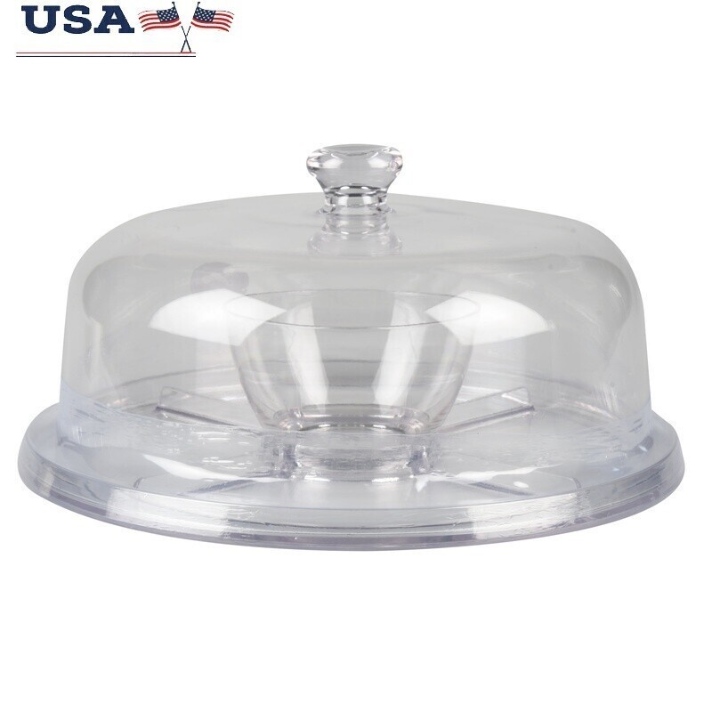 Acrylic 5 in 1 Cake Dome Multi-functional Serve Tray Chip Dip Punch Bowl New