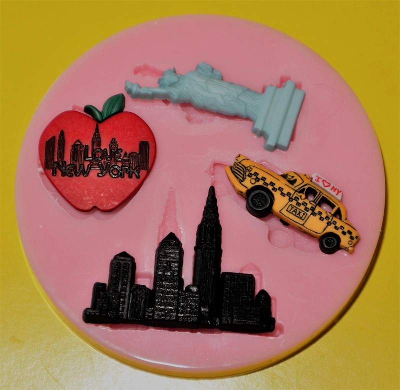 New York Silicone Mold for Cake Topper, Chocolate