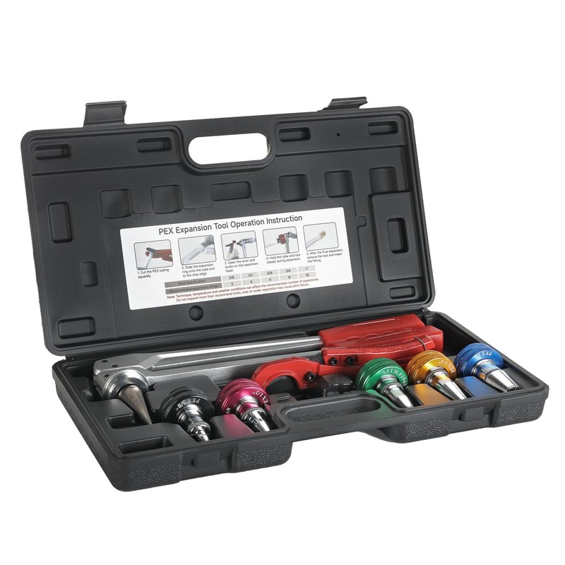 Zuver Pex Tube Expansion Tool Kit - Manual Expander 5 Heads - Meets Astm F1960 gallery