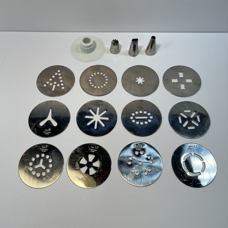 Salton Electric Cookie Press CKM25 Replacement Design Discs & Icing Nozzles