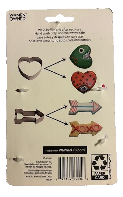 Valentine's Day Cookie Cutters set of 2 Heart and Arrow metal NIP gallery