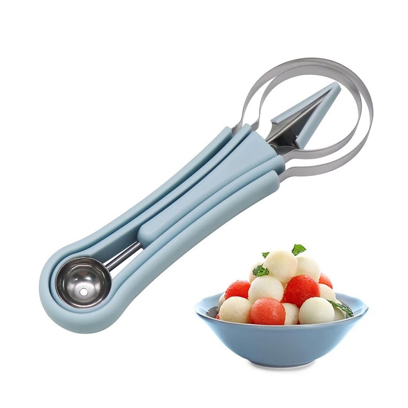 Tqswdmb Melon Baller Scoop Set, Professional 4 In 1 Stainless 20x7x4cm, Blue