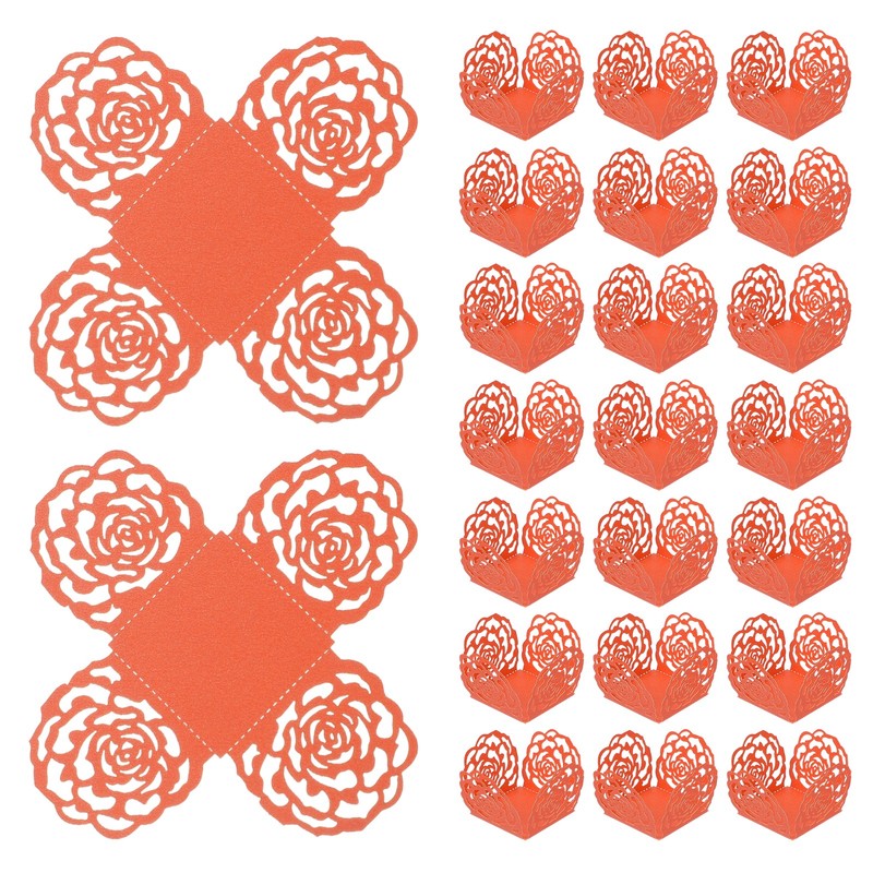 25 PCS Truffle Wrapper 4 Inch Square Cupcake Liner Baking Paper Orange