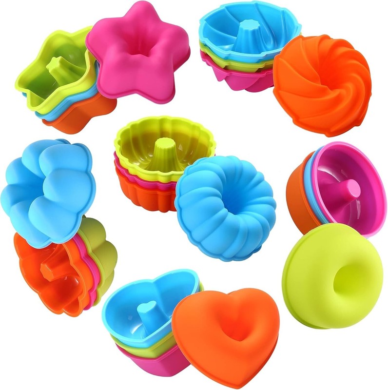 Compact Nonstick Silicone Baking Molds - 2 3/4" Size for Perfectly Shaped Treats gallery