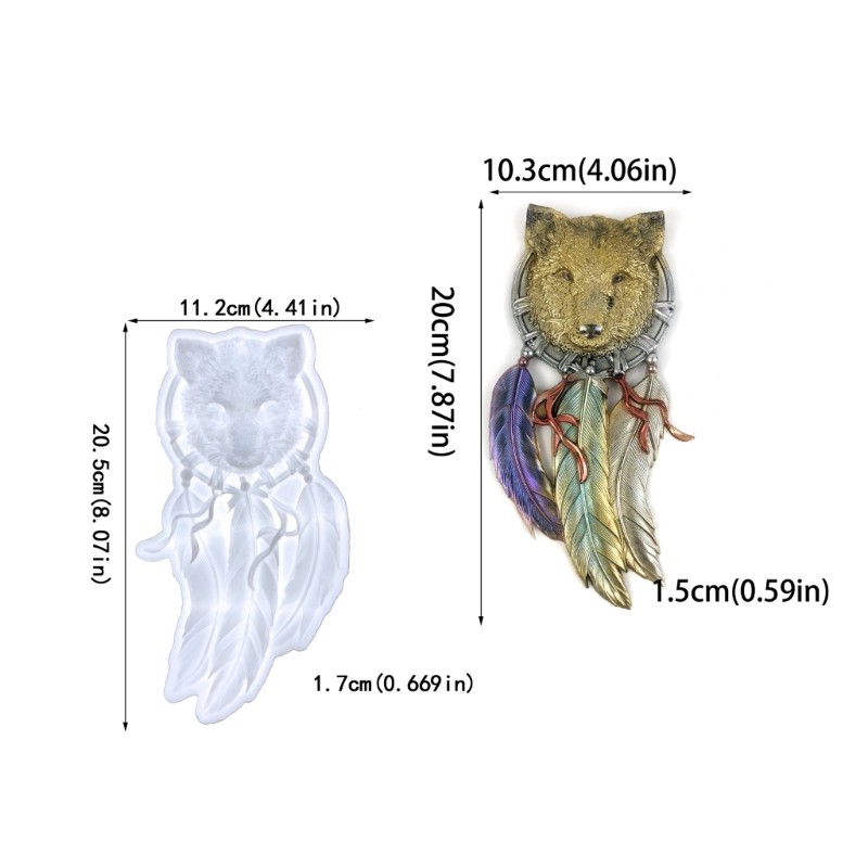 Foxes Windbell Dreamcatcher Silicone Mold for Home Decor DIY Gift Resin Mold gallery