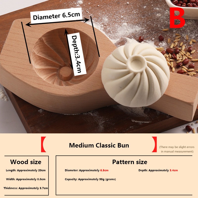 Solid Wood Steamed Bread Mold Pasta Bag Steamed Stuffed Bun Pastry Mold gallery