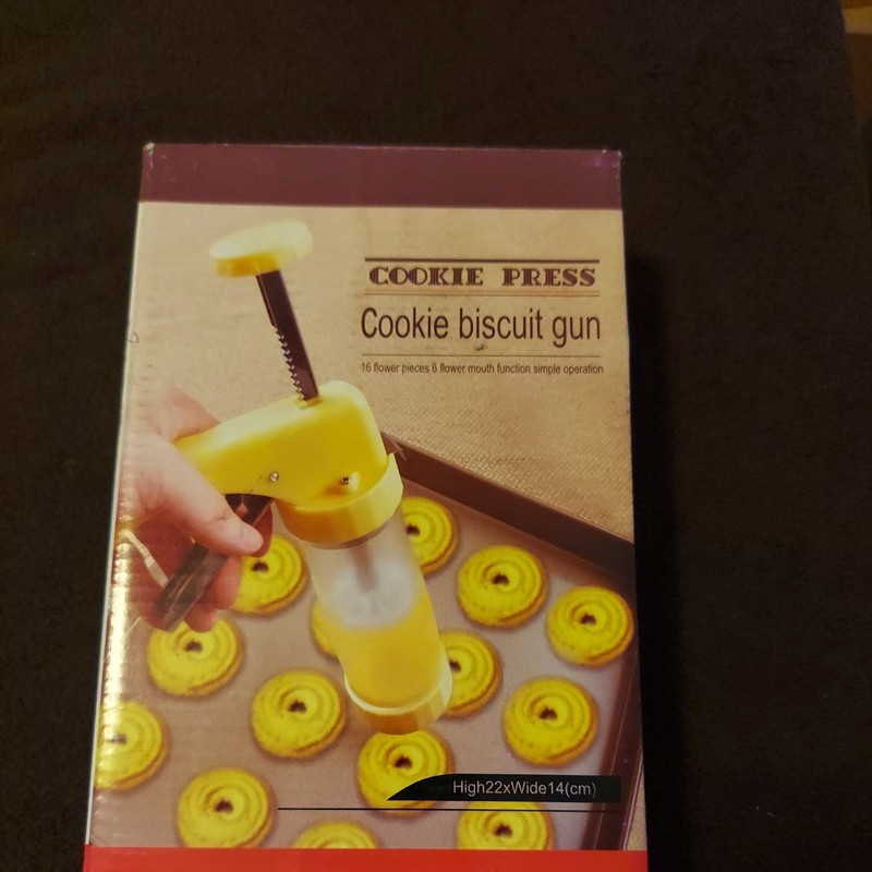 COOKIE PRESS COOKIE BISCUIT GUN 16 Pieces Biscuit Decoratin Baking gallery