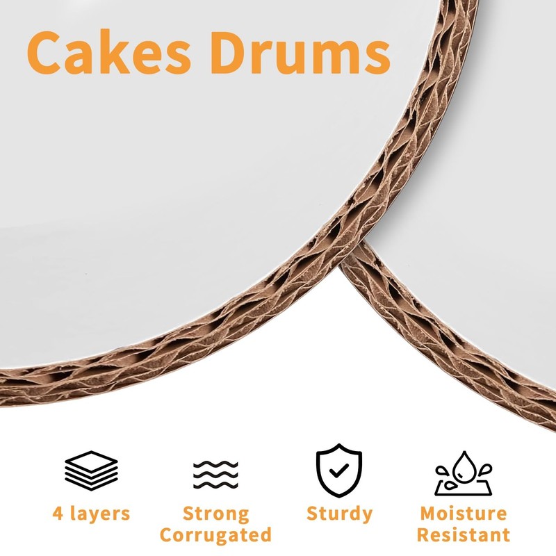 16 Inches White Round Sturdy Cake Board Drums for Displaying Cakes,1/2" Thick... gallery