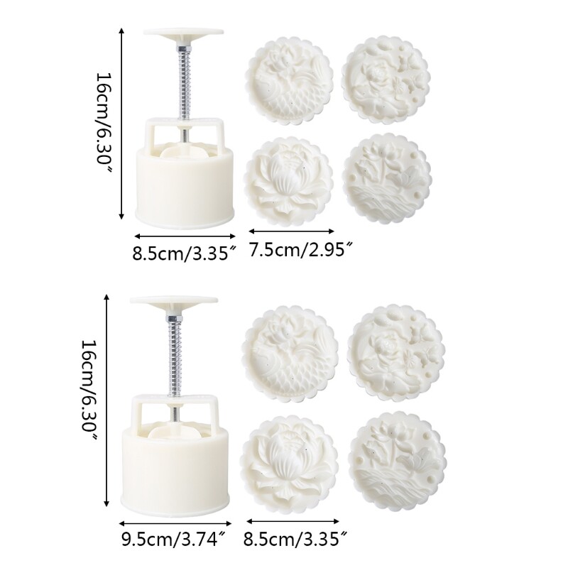 Plastic Mooncake Mold 3D Flower Fish Stamps Cookie Cutter Moulds 150g Or 200g gallery