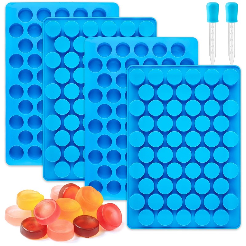 55 Cavity Gummy Molds Non-stick Silicone Molds for Hard Candies Round