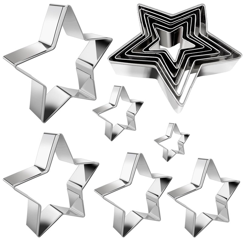Star Cookie Cutter Set 6pcs Star Shaped Mold Metal Cookie Cutters Sandwiches Cut