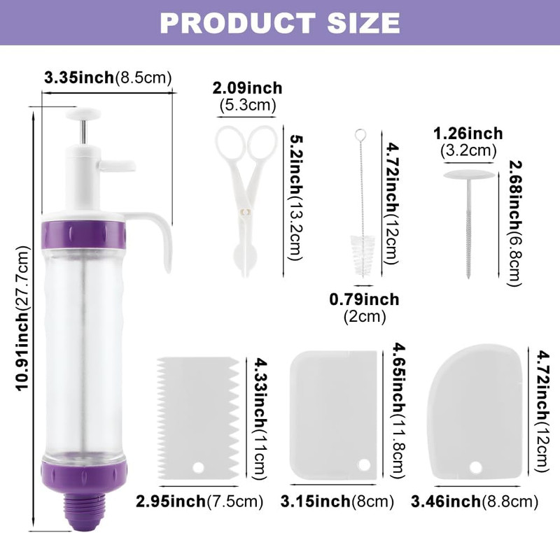Donut Filler Injector, Cupcake Filler Tool Piping Kit, with 7 Icing Nozzles, 3 C gallery