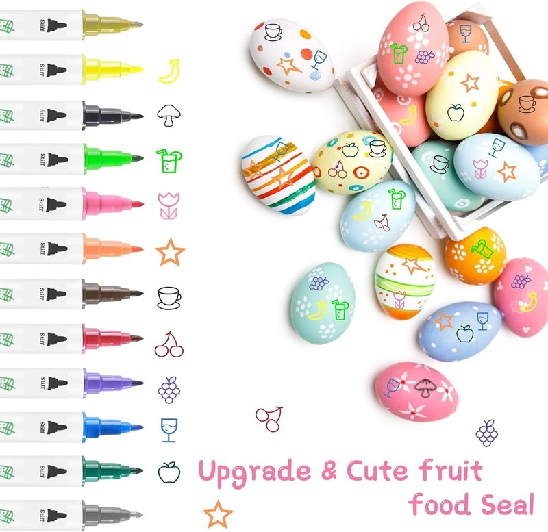 Edible Markers for Cookie Decorating,12Pcs Food Coloring Pens Double Side Food gallery
