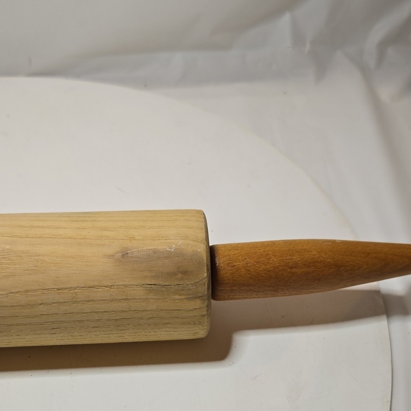 Wooden Rolling Pin with Handles Baking Kitchen Tool gallery