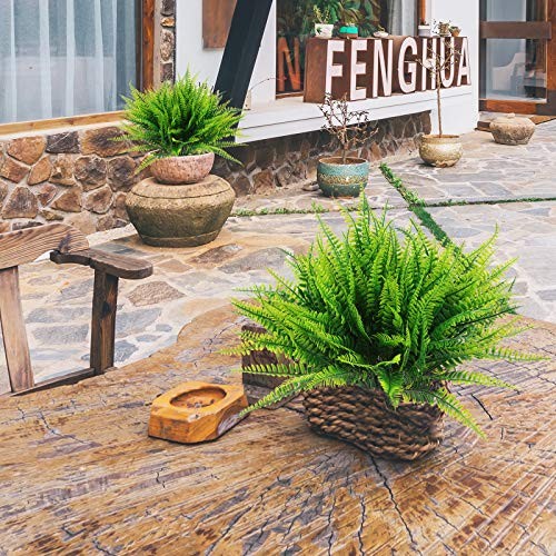 Fake Plants Outdoors - Ferns Artificial Plants for Outdoor Ferns 8 Pcs gallery