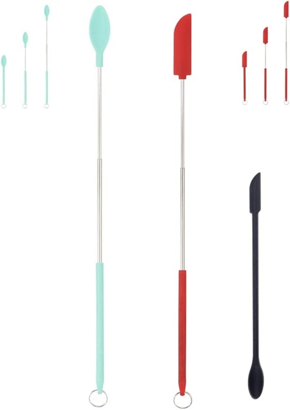 Mini Silicone Spatula Set Stretchable Makeup Spatulas Small Scooper and