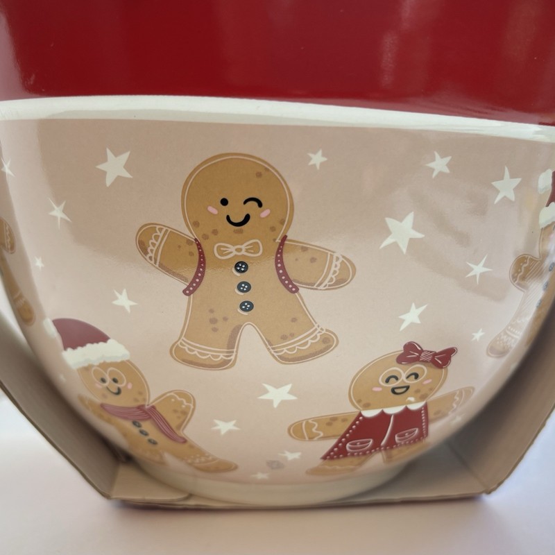 NWT BakeShop Christmas Mixing Bowl & Baking Set Rolling Pin Cookie Cutters Spoon gallery