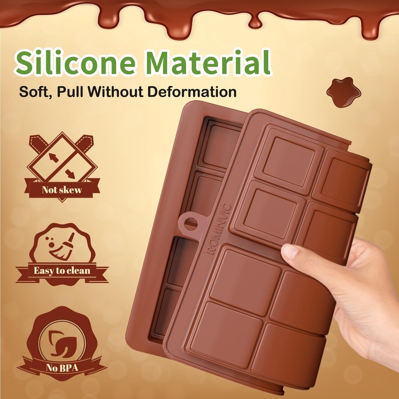 Chocolate Bar Mold,2 Pack 2 in 1 Dubai Chocolate Molds and Scraper for Stuffe... gallery