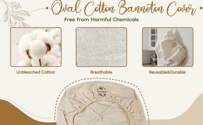 Reble Cotton Bread Basket Liner Cloth: 6 Pas 9 Inch Hangable Round gallery
