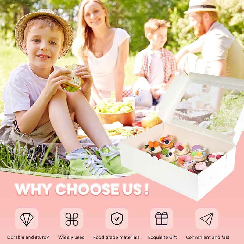 12 Pack Cupcake Boxes, 12 Count Cupcake Containers with Window and Cardborad,... gallery