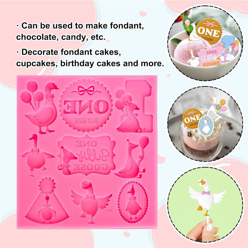 One Silly Goose Birthday Fondant Molds Funny Silly Goose Silicone gallery